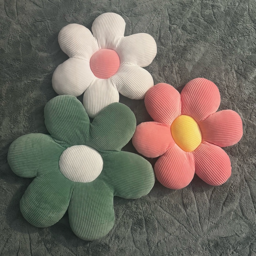 Colorful Floral Corduroy Pillows
